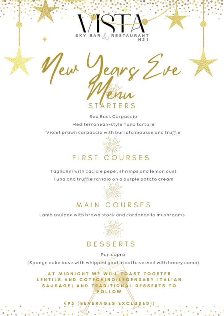 New Years Eve Menu 2024 | Vista Restaurant